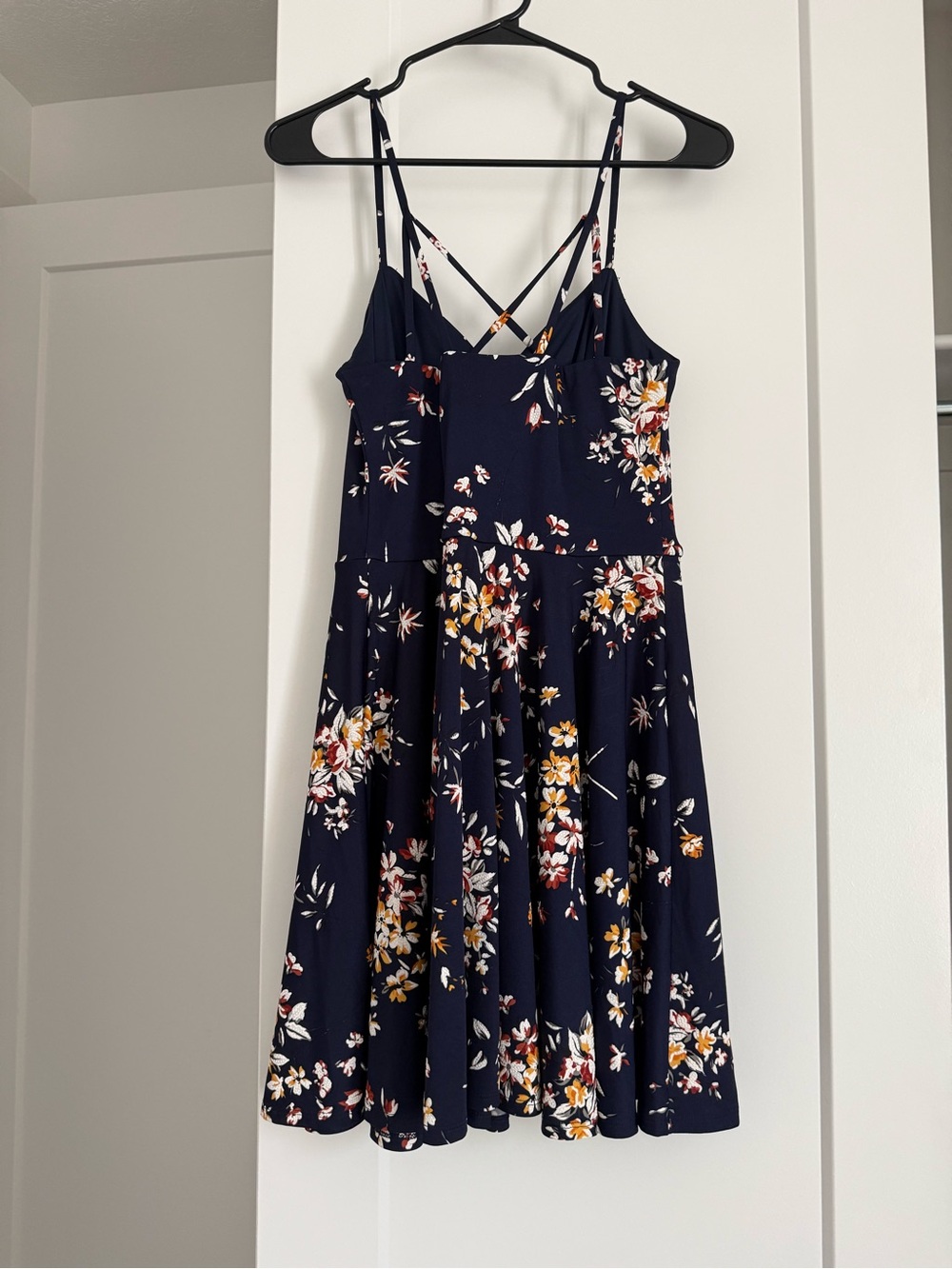 The General Good Navy Floral Spaghetti Strap Dress